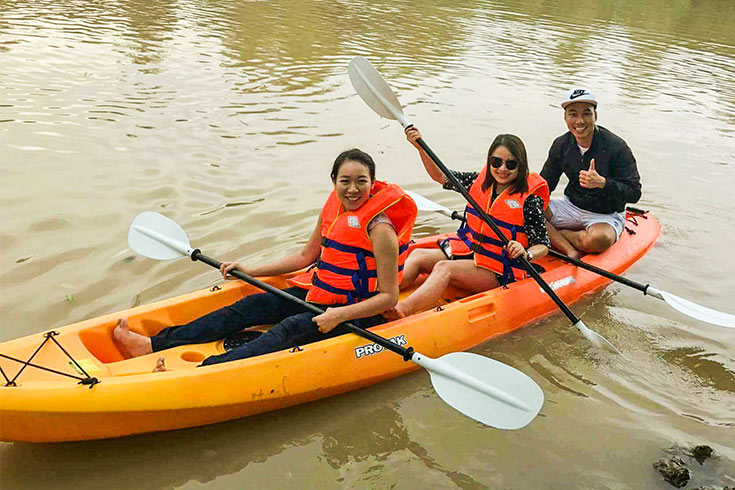 Pedaling and kayaking in Cu Chi tunnels