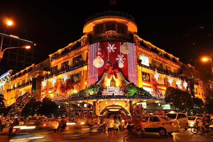 Vietnam streets in Christmas