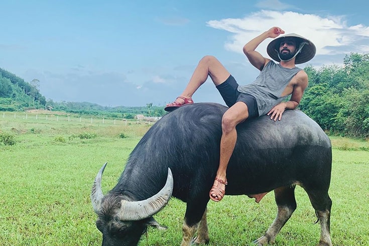 Tips on riding a water buffalo in Hoi An