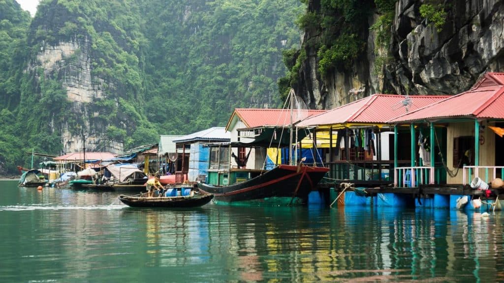 Cua Van fishing village in Halong Bay