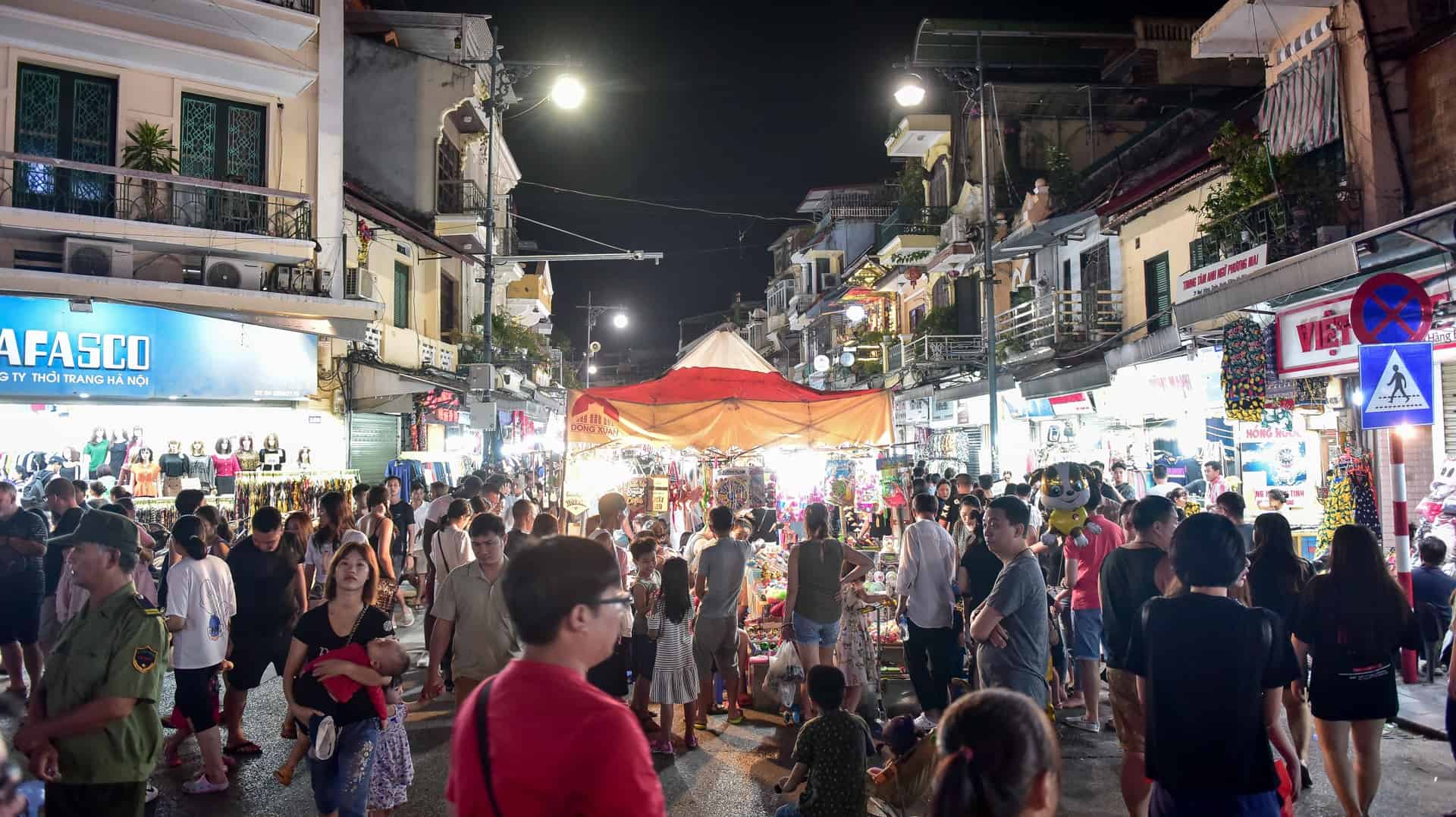 Shopping at weekend night market