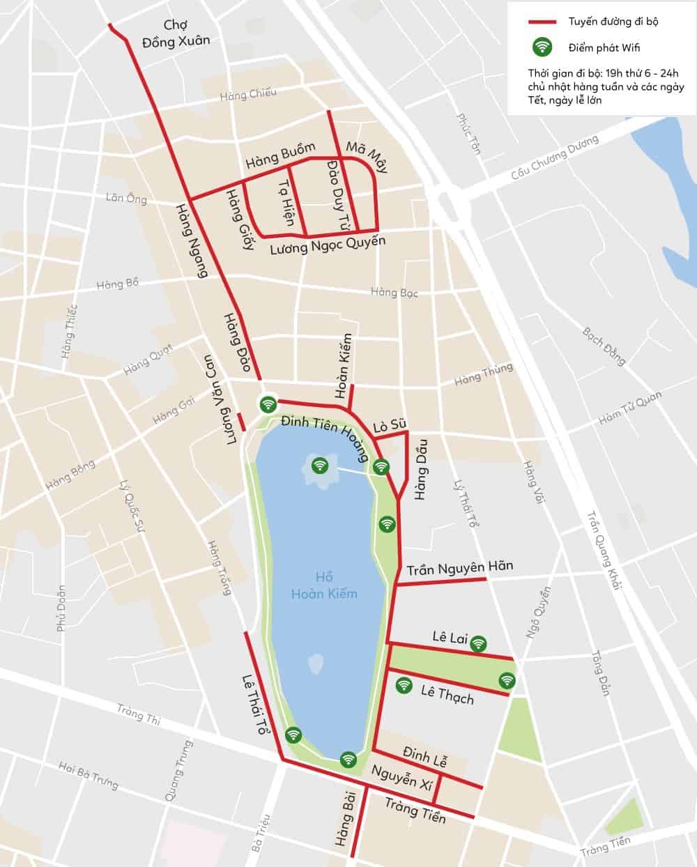 walking tour hanoi map