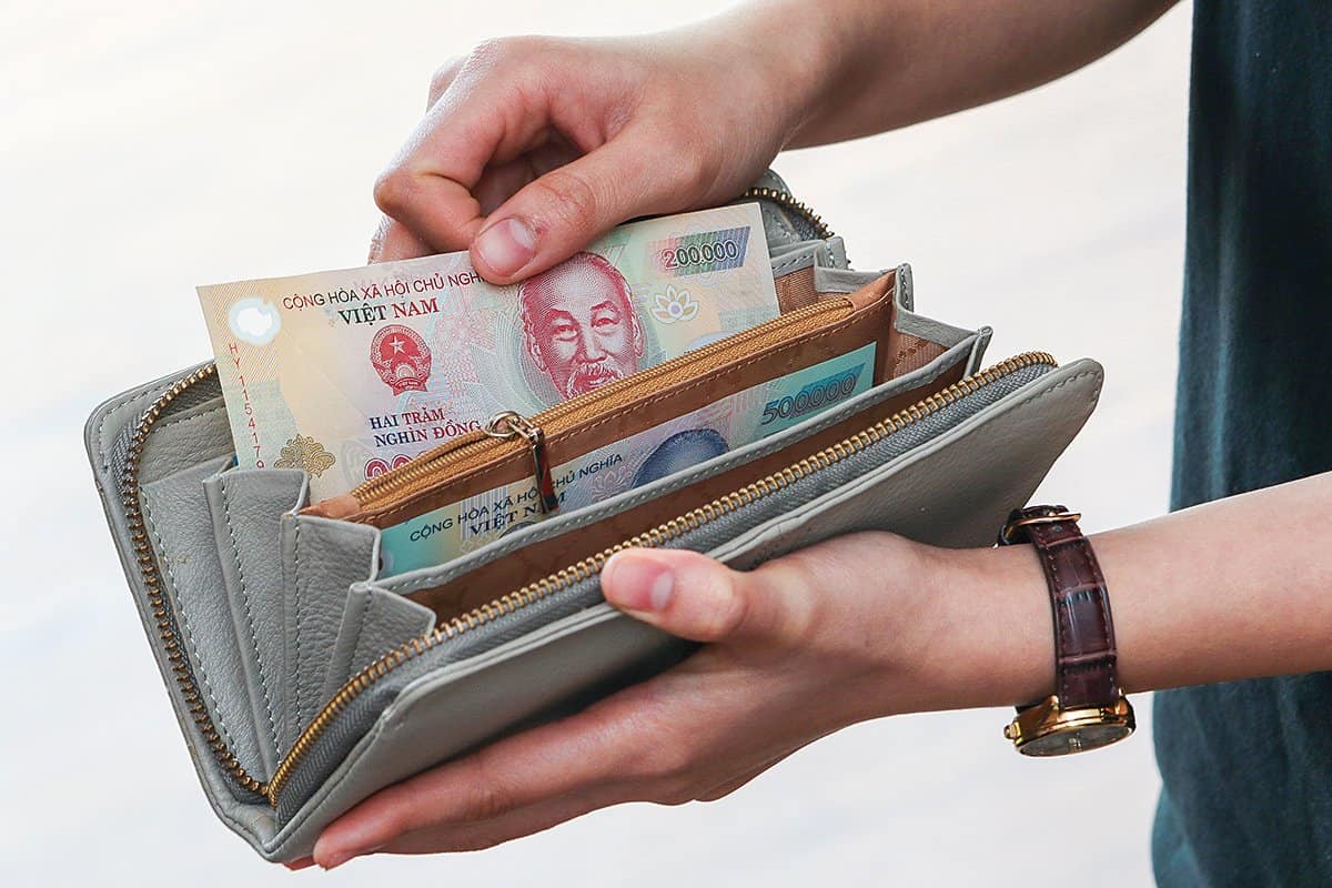 Changing money in Vietnam