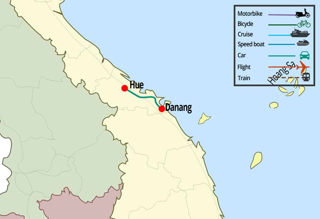 hue to danang map