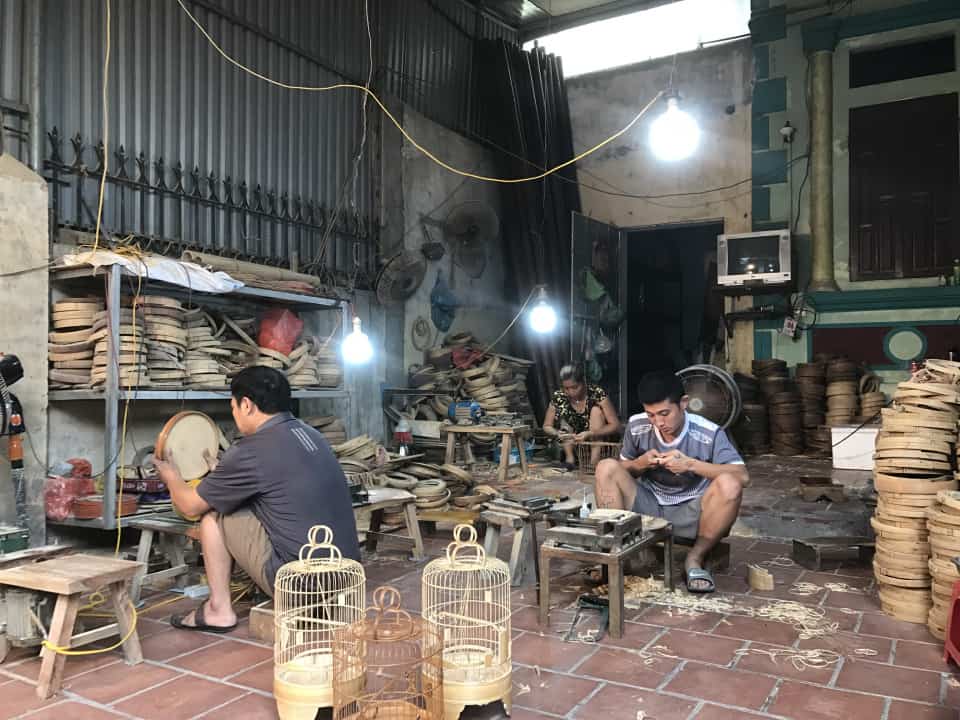 craftmen in Vac bird cage making village