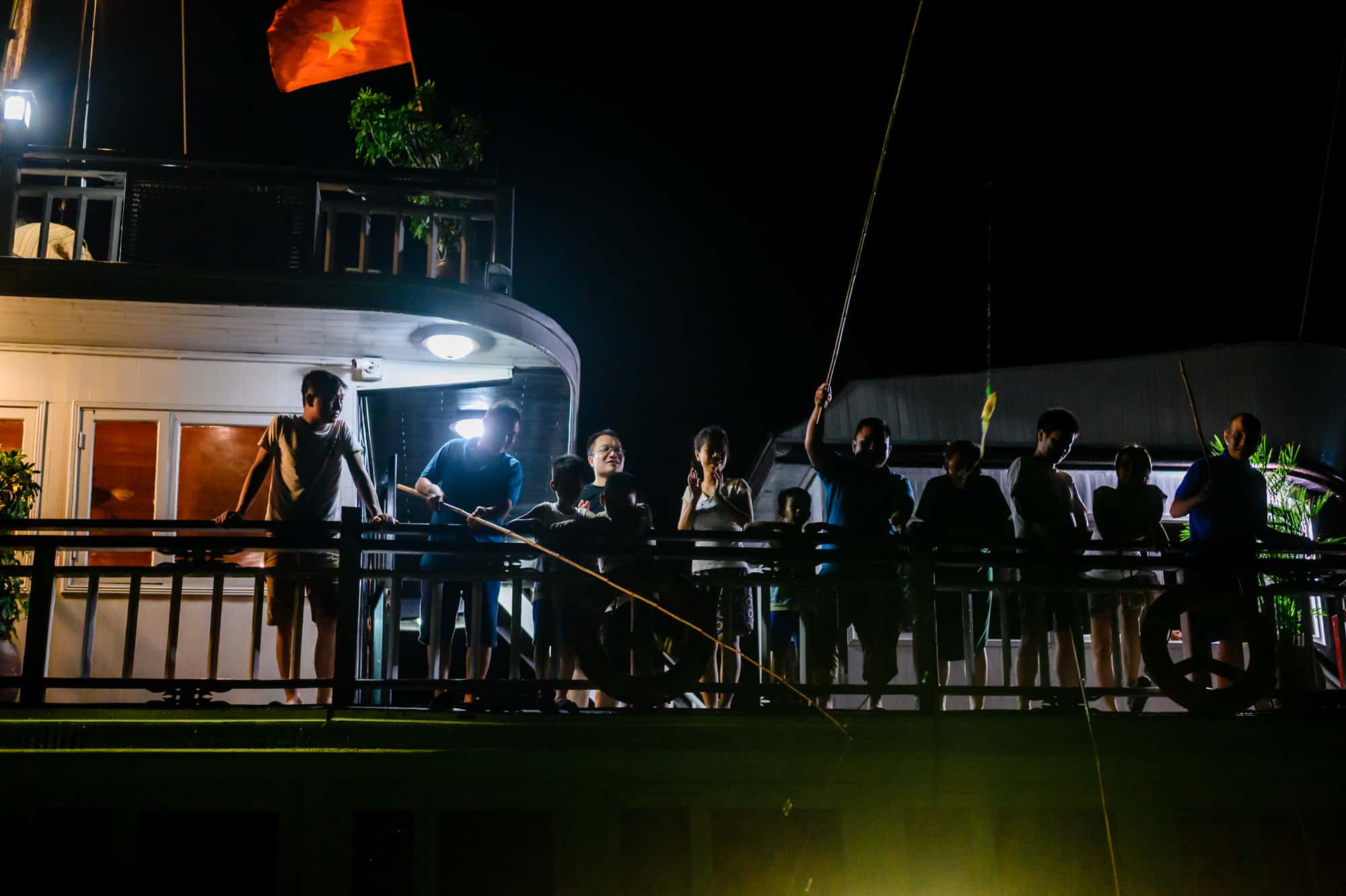 Cruises for squid fishing in Halong Bay