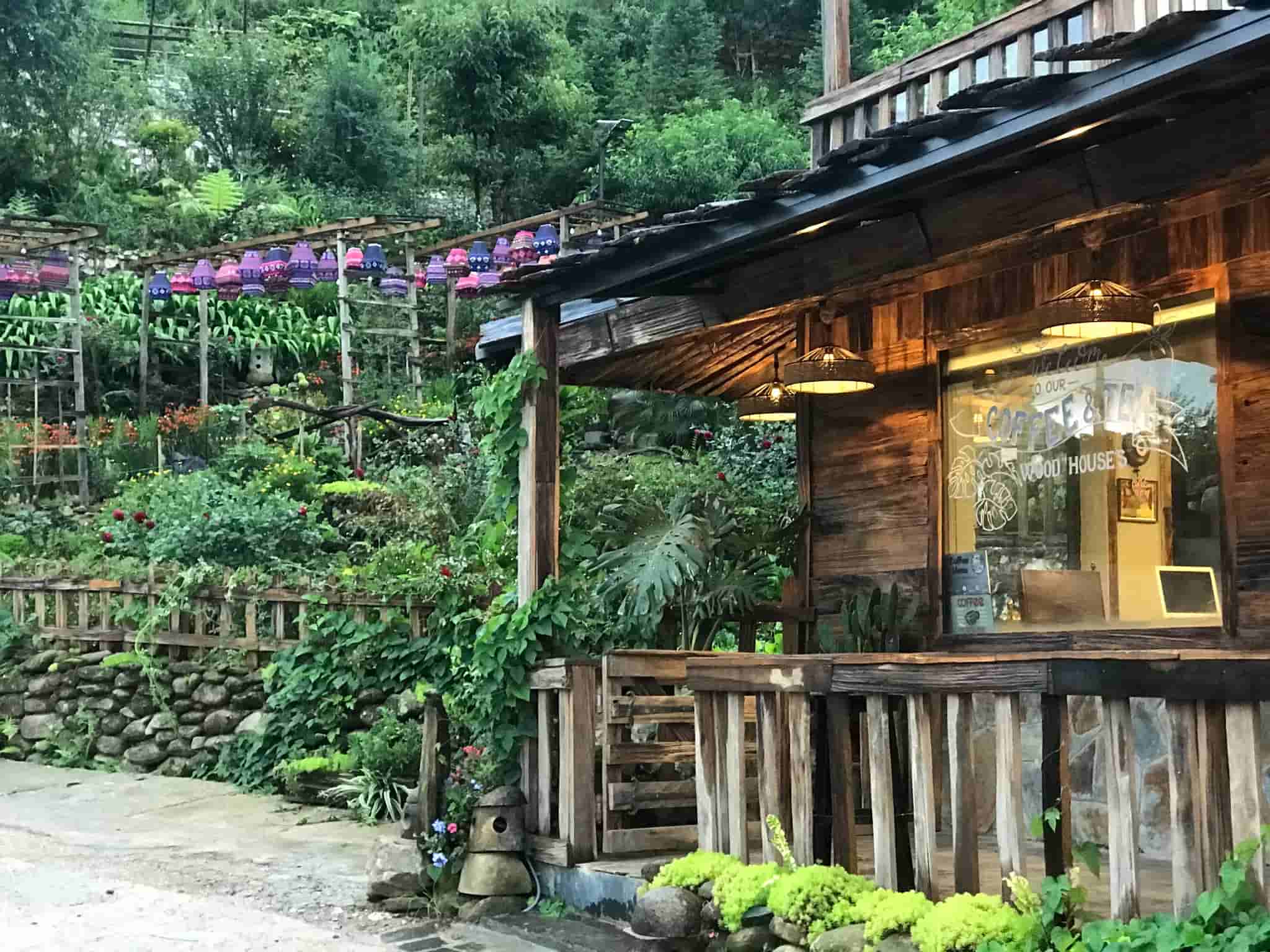 Wood cafe shop at Ta Phin Cottage in Sapa