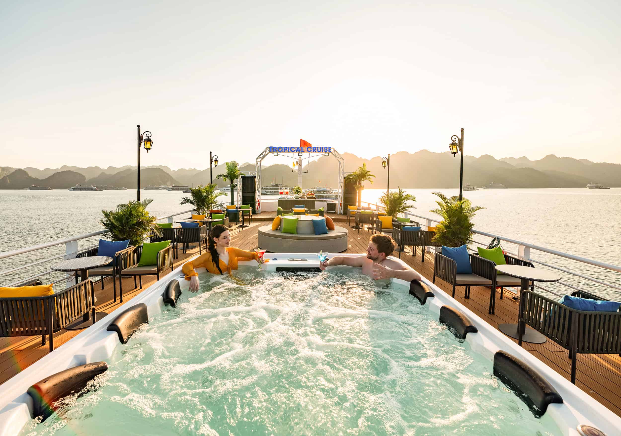 Tropical Cruise: Luxury Island and Sunset Adventure