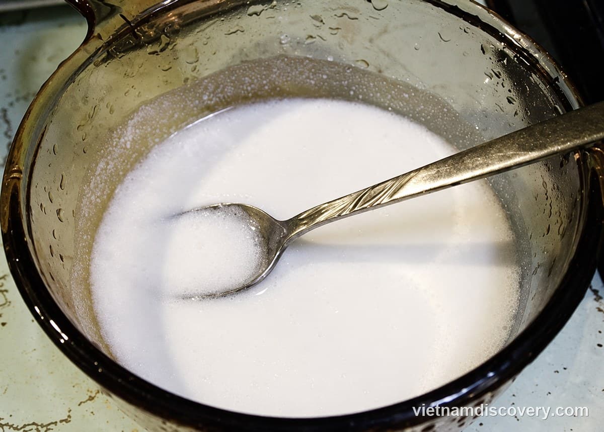Coconut sauce thickening on low heat