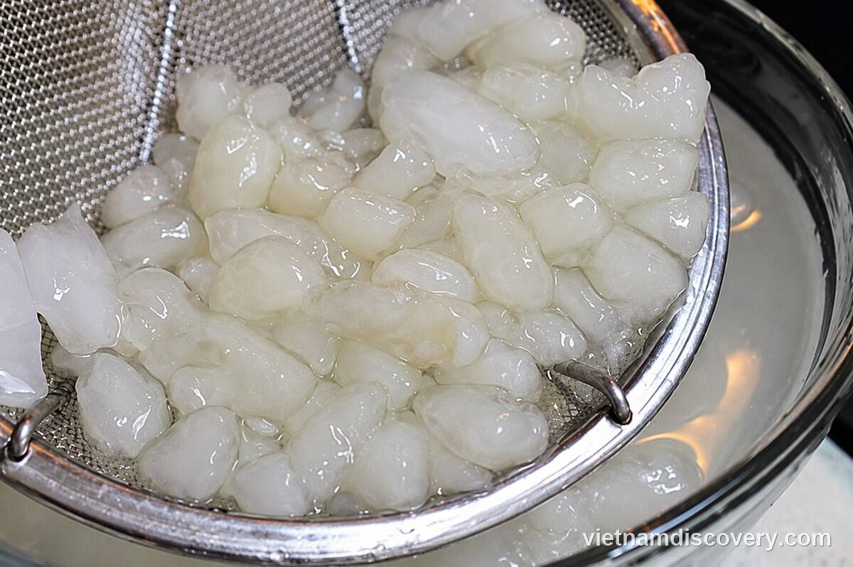 Translucent cubes cooling in cold water