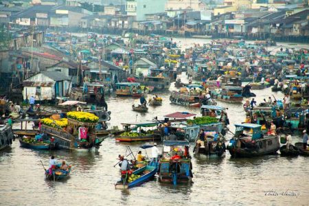 Cai Rang Floating Market in Can Tho, Vietnam